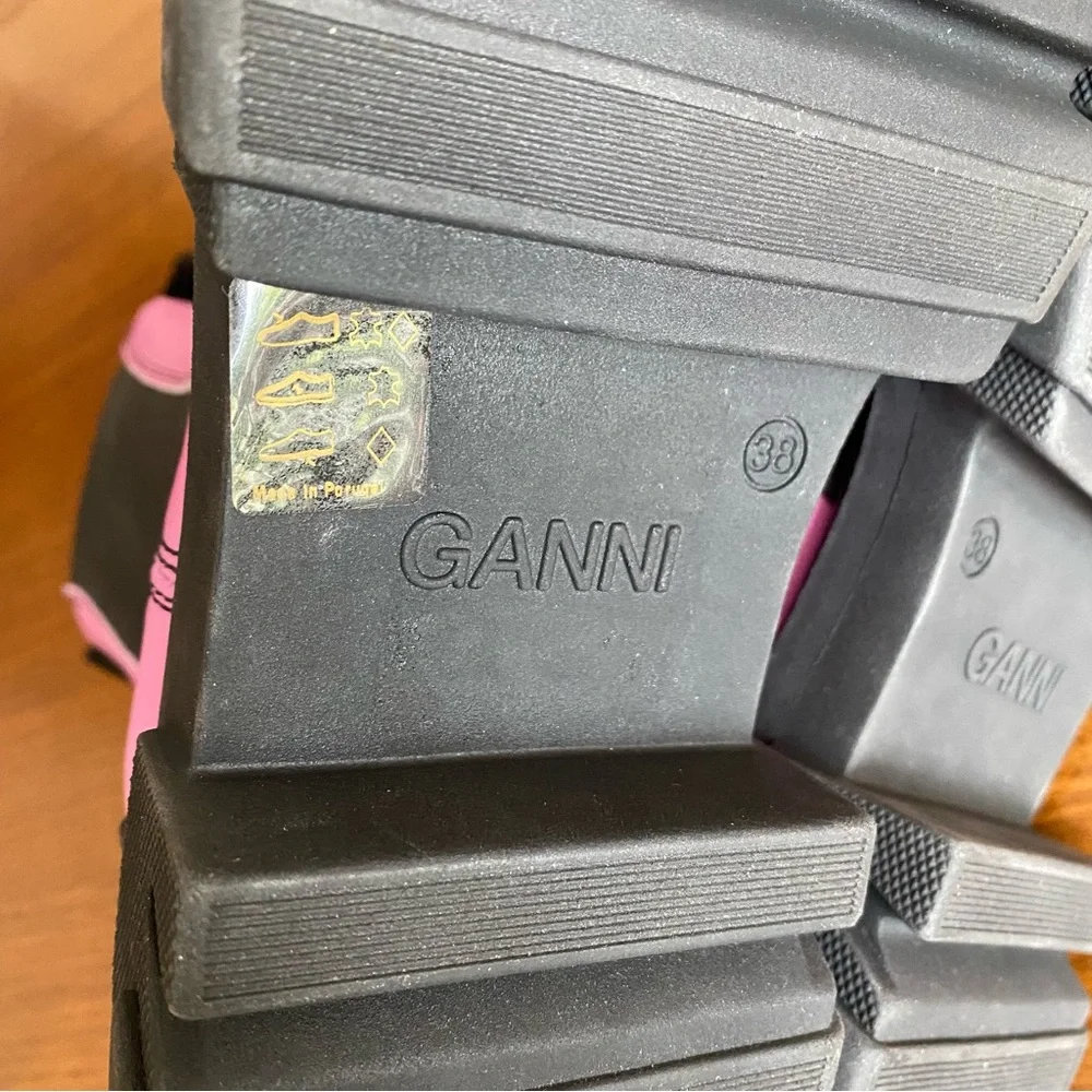 GANNI leather lug sole chelsea boots pink - Picture 14 of 16